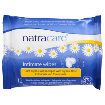 Natracare Intimate Wipes 100% Organic Cotton 12pk