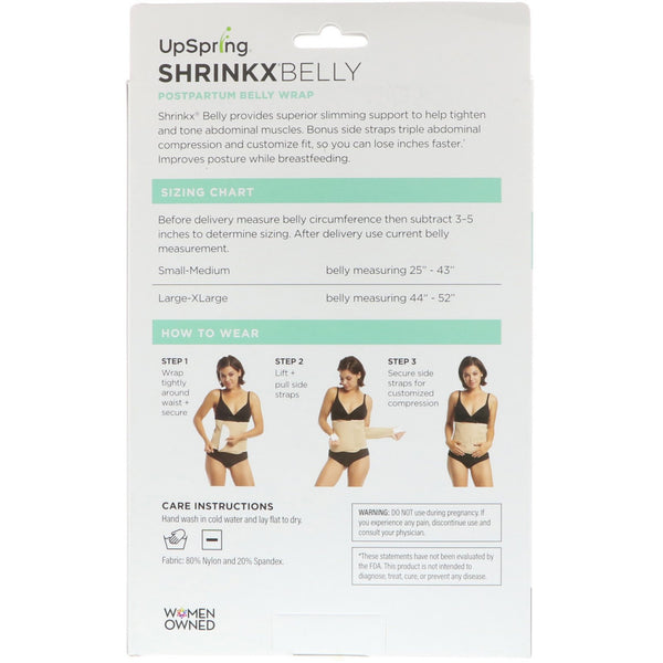 UpSpring, Shrinkx Belly, Postpartum Belly Wrap, Size L/XL, Nude - The Supplement Shop
