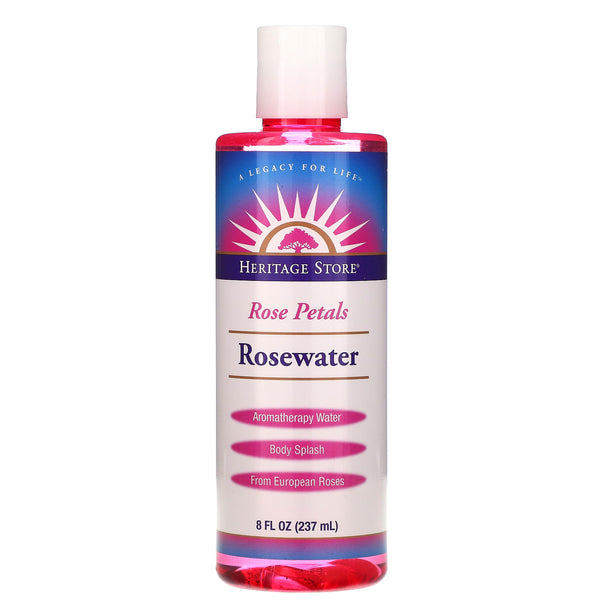 Heritage Store, Rosewater, Aromatherapy Water, Rose Petals, 8 fl oz (237 ml) - The Supplement Shop