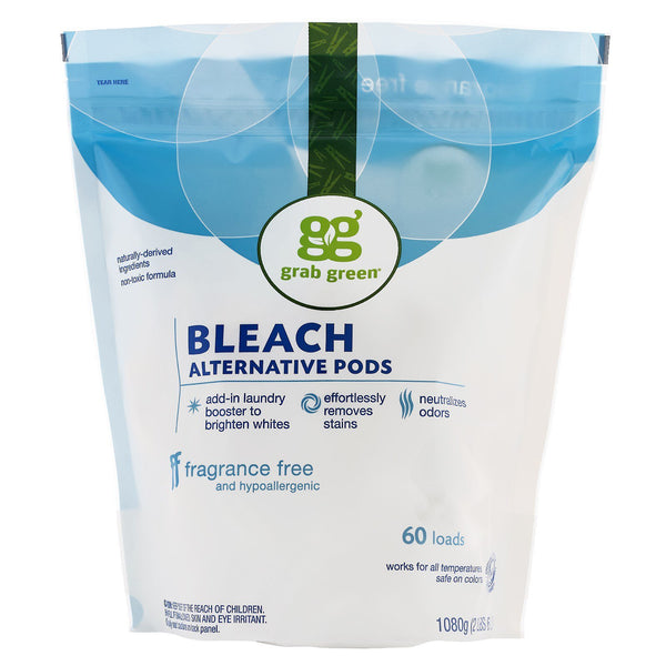Grab Green, Bleach Alternative Pods, Fragrance Free, 60 Loads, 2 lbs 6 oz (1080 g) - The Supplement Shop