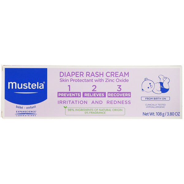Mustela, Baby, Diaper Rash Cream 1-2-3, Fragrance Free, 3.80 oz (108 g) - The Supplement Shop