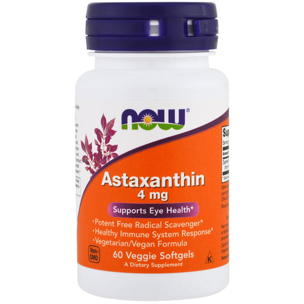 Now Foods, Astaxanthin, 4 mg, 60 Veggie Softgels - The Supplement Shop