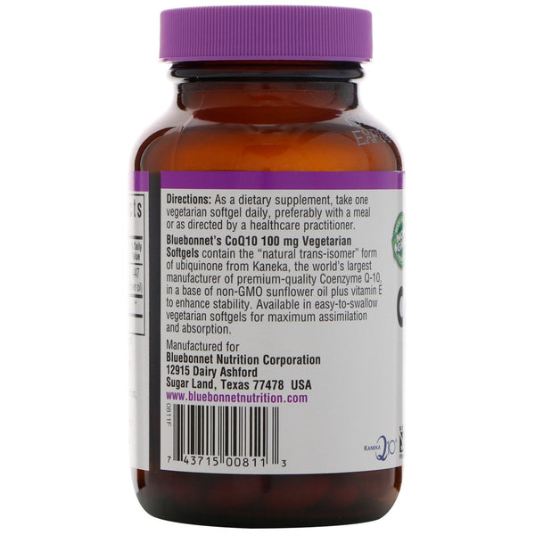 Bluebonnet Nutrition, CoQ10, 100 mg, 120 Vegetarian Softgels - The Supplement Shop