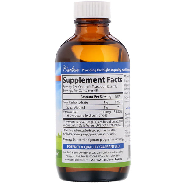 Carlson Labs, B-6 Liquid, 4 fl oz (120 ml) - The Supplement Shop
