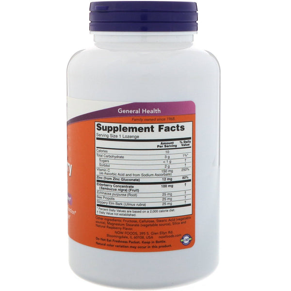 Now Foods, Elderberry & Zinc, 90 Lozenges - The Supplement Shop