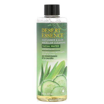 Desert Essence, Micellar Cleansing Facial Water, Cucumber & Aloe, 8 fl oz (237 ml)