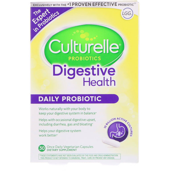 Culturelle, Digestive Health, Daily Probiotic, 30 Once Daily Vegetarian Capsules - The Supplement Shop