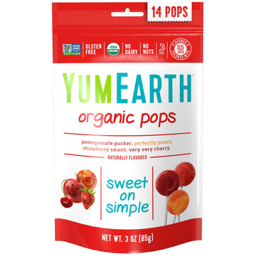 YumEarth, Organic Pops, Assorted Flavors, 14 Pops, 3 oz (85 g)