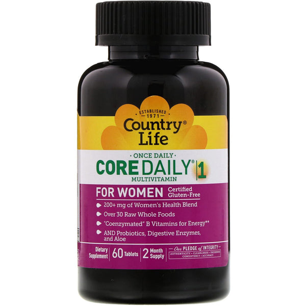 Country Life, Core Daily-1 Multivitamin for Women, 60 Tablets - The Supplement Shop