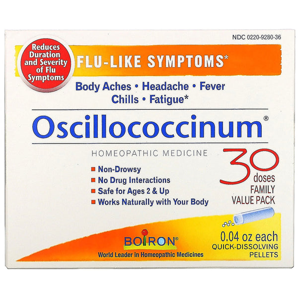Boiron, Oscillococcinum, Flu-Like Symptoms, 30 Doses, 0.04 oz Each - The Supplement Shop