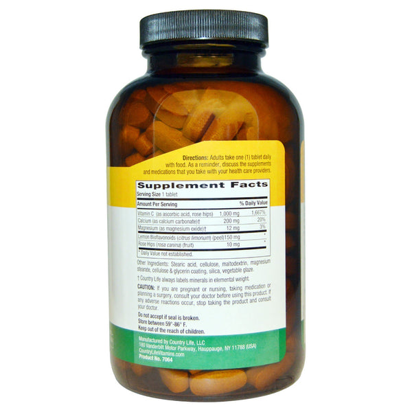 Country Life, Buffered Vitamin C, 1000 mg, 250 Tablets - The Supplement Shop
