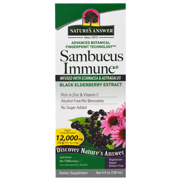 Nature's Answer, Sambucus Immune, Infused with Echinacea & Astragalus, 12,000 mg, 4 fl oz (120 ml)