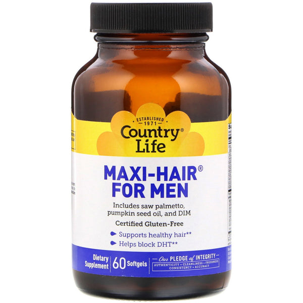 Country Life, Maxi-Hair for Men, 60 Softgels - The Supplement Shop