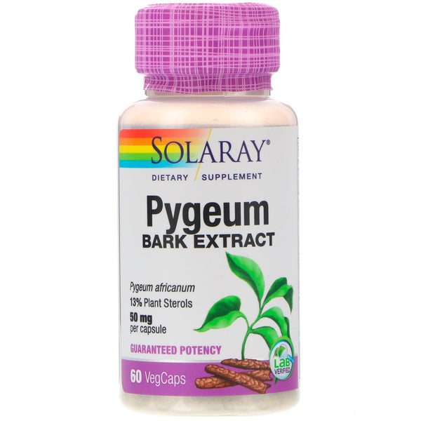 Solaray, Pygeum Bark Extract, 50 mg, 60 VegCaps - The Supplement Shop