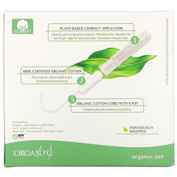 Organyc, Organic Tampons, Compact, Super, 16 Tampons