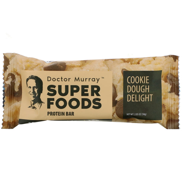 Dr. Murray's, Superfoods Protein Bars, Cookie Dough Delight, 12 Bars, 2.05 oz (58 g) Each - The Supplement Shop