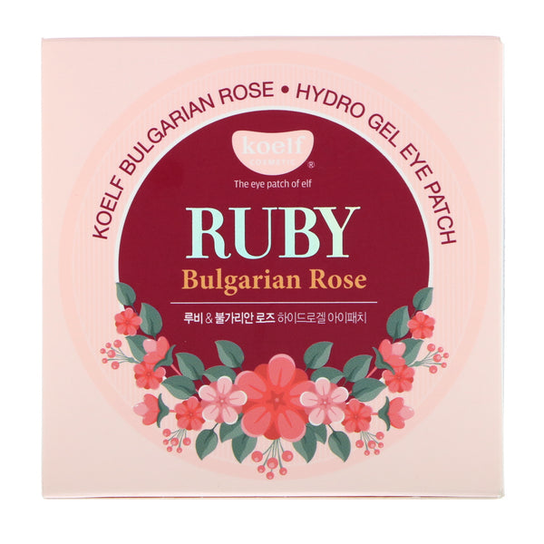 Koelf, Ruby Bulgarian Rose Hydro Gel Eye Patch, 60 Patches - The Supplement Shop