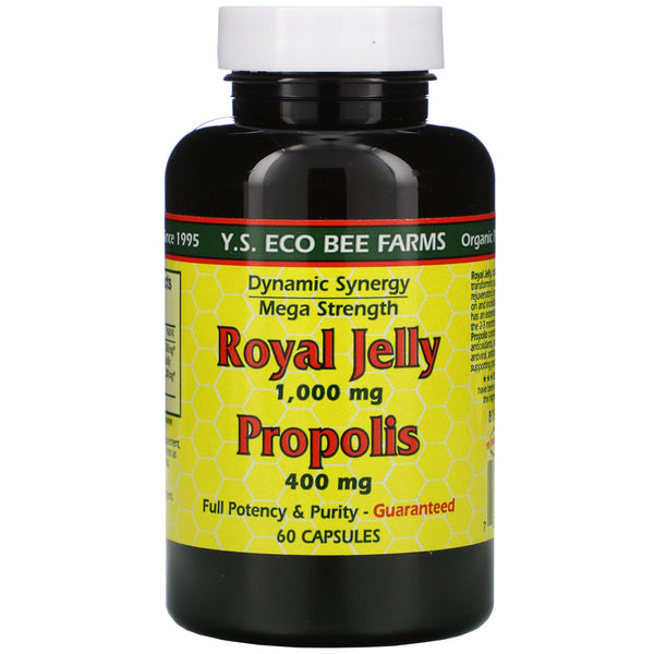 Y.S. Eco Bee Farms, Royal Jelly, Propolis, 60 Capsules - The Supplement Shop