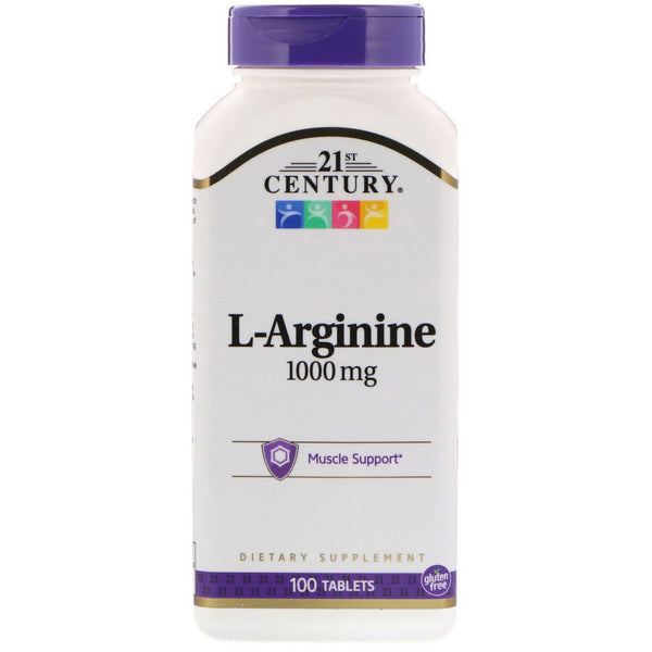 21st Century, L-Arginine, 1,000 mg, 100 Tablets - The Supplement Shop
