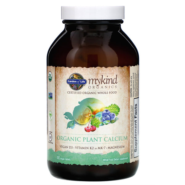 Garden of Life, MyKind Organics, Organic Plant Calcium, 180 Vegan Tablets - The Supplement Shop