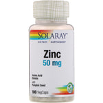 Solaray, Zinc, 50 mg, 100 VegCaps - The Supplement Shop