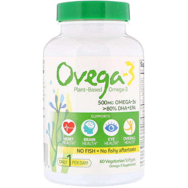 Ovega-3, Ovega-3, 500 mg, 60 Vegetarian Softgels - The Supplement Shop