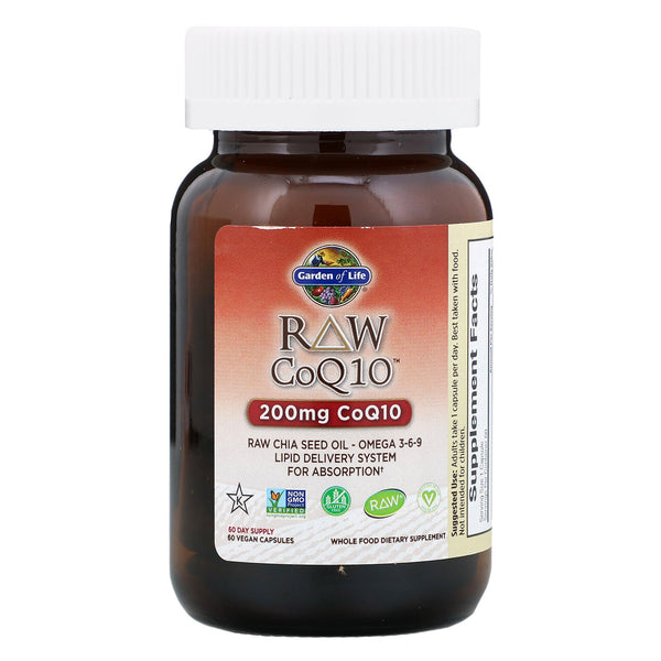 Garden of Life, RAW CoQ10, 200 mg, 60 Vegan Capsules - The Supplement Shop