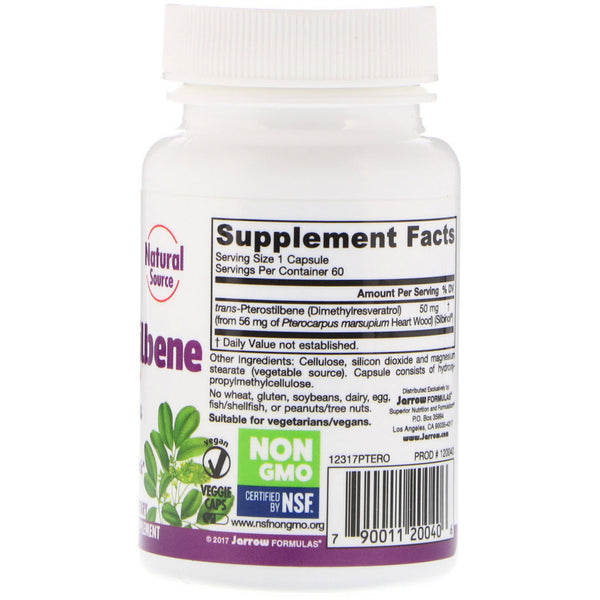 Jarrow Formulas, Trans-Pterostilbene, 50 mg, 60 Veggie Caps - The Supplement Shop