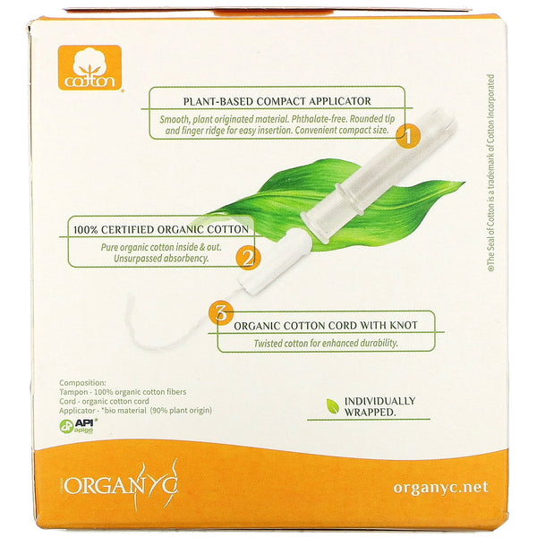 Organyc, Organic Tampons, Compact, Super Plus, 16 Tampons - The Supplement Shop