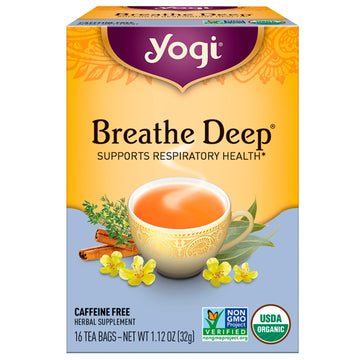 Yogi Tea, Organic, Breathe Deep, Caffeine Free, 16 Tea Bags, 1.12 oz (32 g)