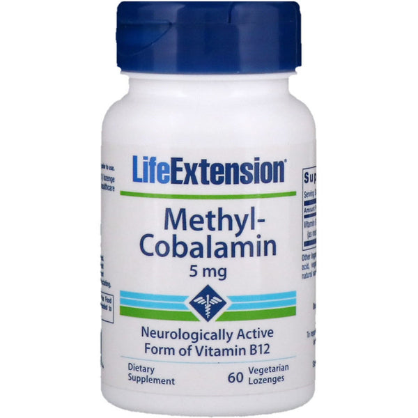Life Extension, Methylcobalamin, 5 mg, 60 Vegetarian Lozenges - The Supplement Shop