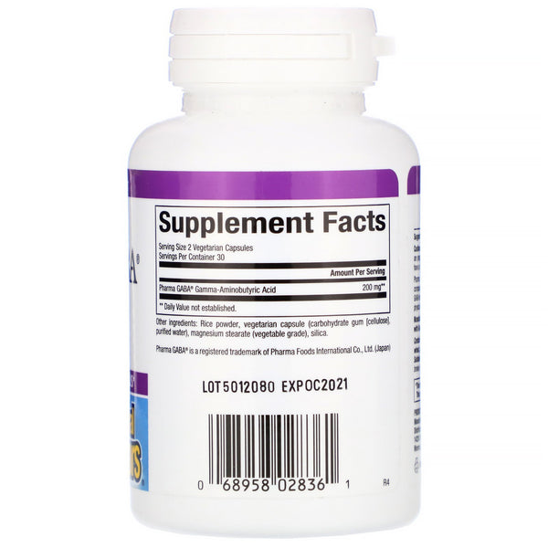 Natural Factors, Stress Relax, Pharma GABA, 100 mg, 60 Vegetarian Capsules - The Supplement Shop