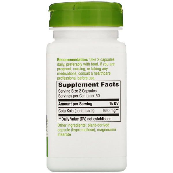 Nature's Way, Gotu Kola Herb, 950 mg, 100 Vegan Capsules - The Supplement Shop