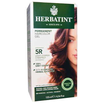 Herbatint, Permanent Haircolor Gel, 5R Light Copper Chestnut, 4.56 fl oz (135 ml)