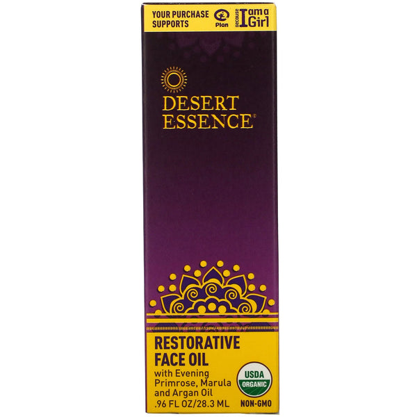 Desert Essence, Restorative Face Oil, .96 fl oz (28.3 ml) - The Supplement Shop
