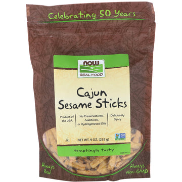 Now Foods, Real Food, Cajun Sesame Sticks, 9 oz (255 g)