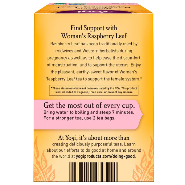 Yogi Tea, Woman's Raspberry Leaf, Caffeine Free, 16 Tea Bags, 1.02 oz (29 g) - The Supplement Shop