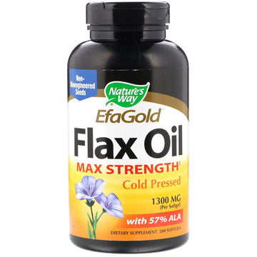 Nature's Way, EfaGold, Flax Oil, Max Strength, 1,300 mg, 200 Softgels