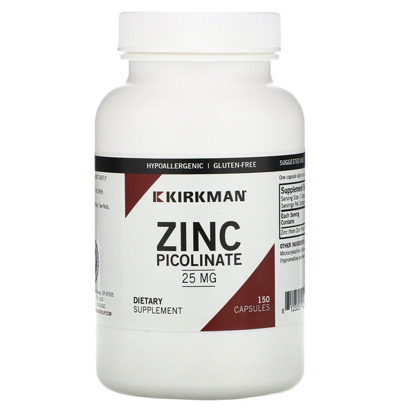 Kirkman Labs, Zinc Picolinate, 25 mg, 150 Capsules - The Supplement Shop