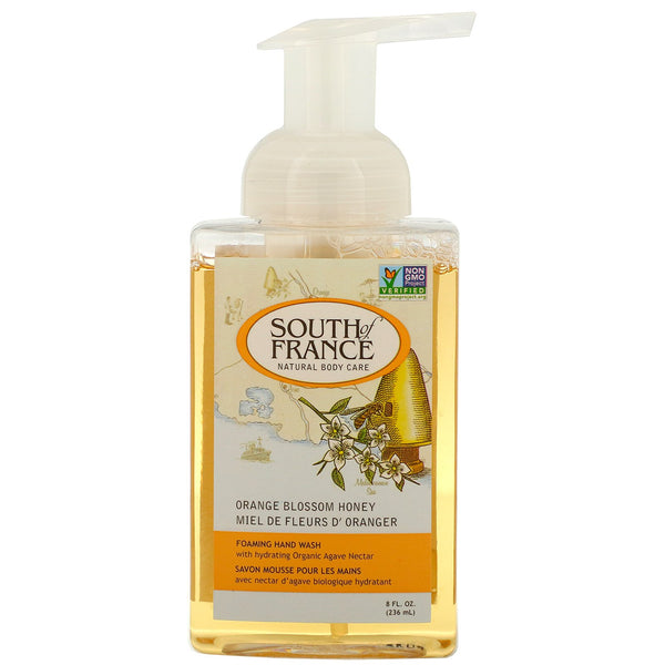 South of France, Foaming Hand Wash, Orange Blossom Honey, 8 fl oz (236 ml) - The Supplement Shop