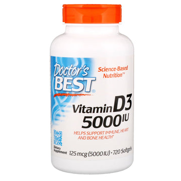 Doctor's Best, Vitamin D3, 125 mcg (5,000 IU), 720 Softgels