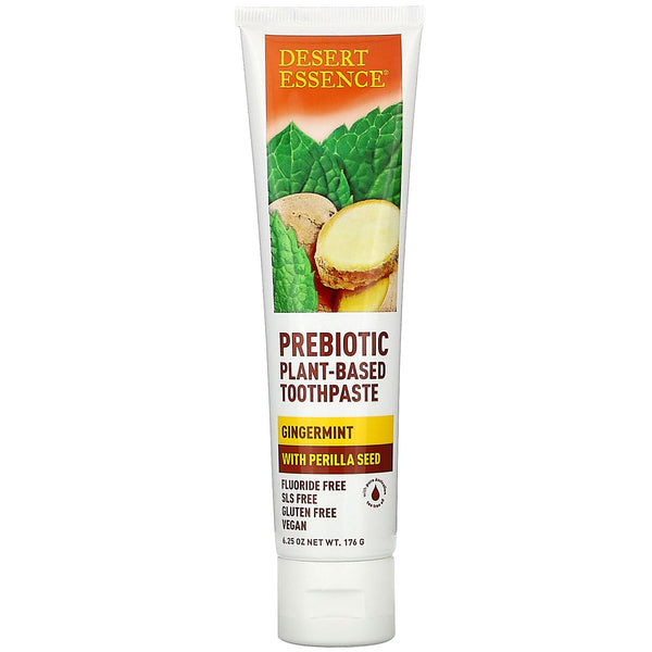 Desert Essence, Prebiotic, Plant-Based Toothpaste, Gingermint, 6.25 oz (176 g) - The Supplement Shop