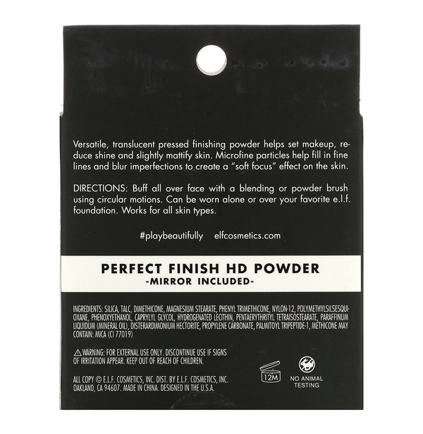 E.L.F., Perfect Finish HD Powder, Clear, 0.28 oz (8 g) - The Supplement Shop