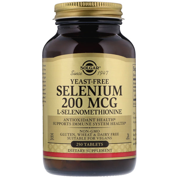 Solgar, Selenium, Yeast-Free, 200 mcg, 250 Tablets - The Supplement Shop