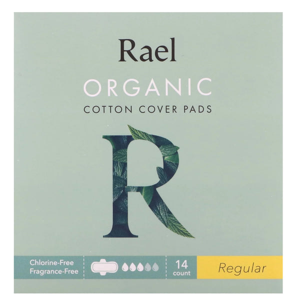 Rael, Organic Cotton Cover Pads, Regular, 14 Count - The Supplement Shop