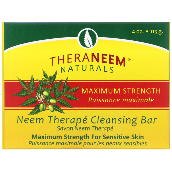 Organix South, TheraNeem Naturals, Neem Therapé, Cleansing Bar, Maximum Strength, 4 oz (113 g) - The Supplement Shop