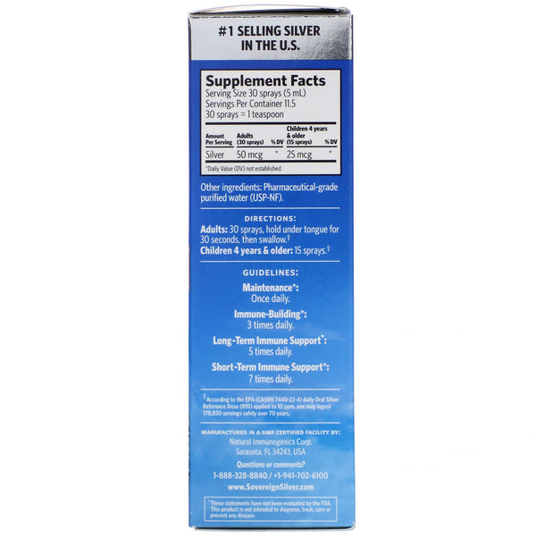 Sovereign Silver, Bio-Active Silver Hydrosol, Fine Mist Spray, 10 ppm, 2 fl oz (59 ml) - The Supplement Shop