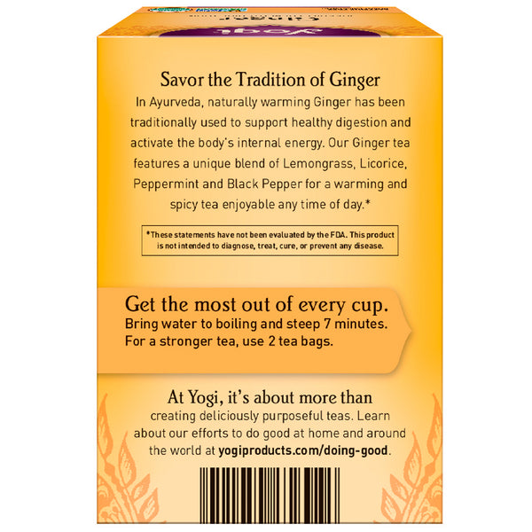 Yogi Tea, Organic Ginger, Caffeine Free, 16 Tea Bags, 1.12 oz (32 g) - The Supplement Shop