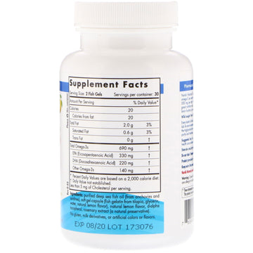 Nordic Naturals, Omega-3, Lemon, 60 Fish Gelatin Soft Gels (345 mg per Soft Gel)