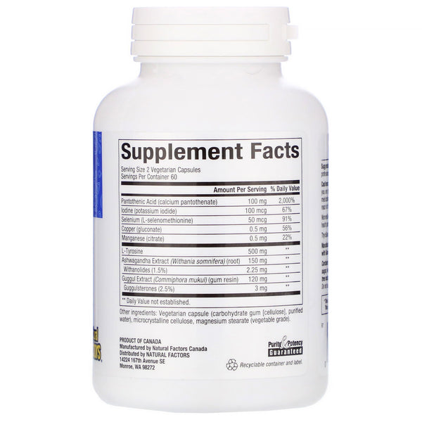 Natural Factors, WomenSense, ThyroSense, Thyroid Formula, 120 Vegetarian Capsules - The Supplement Shop